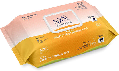SANITIZING WIPES, CITRUS SCENT - 80 COUNT
